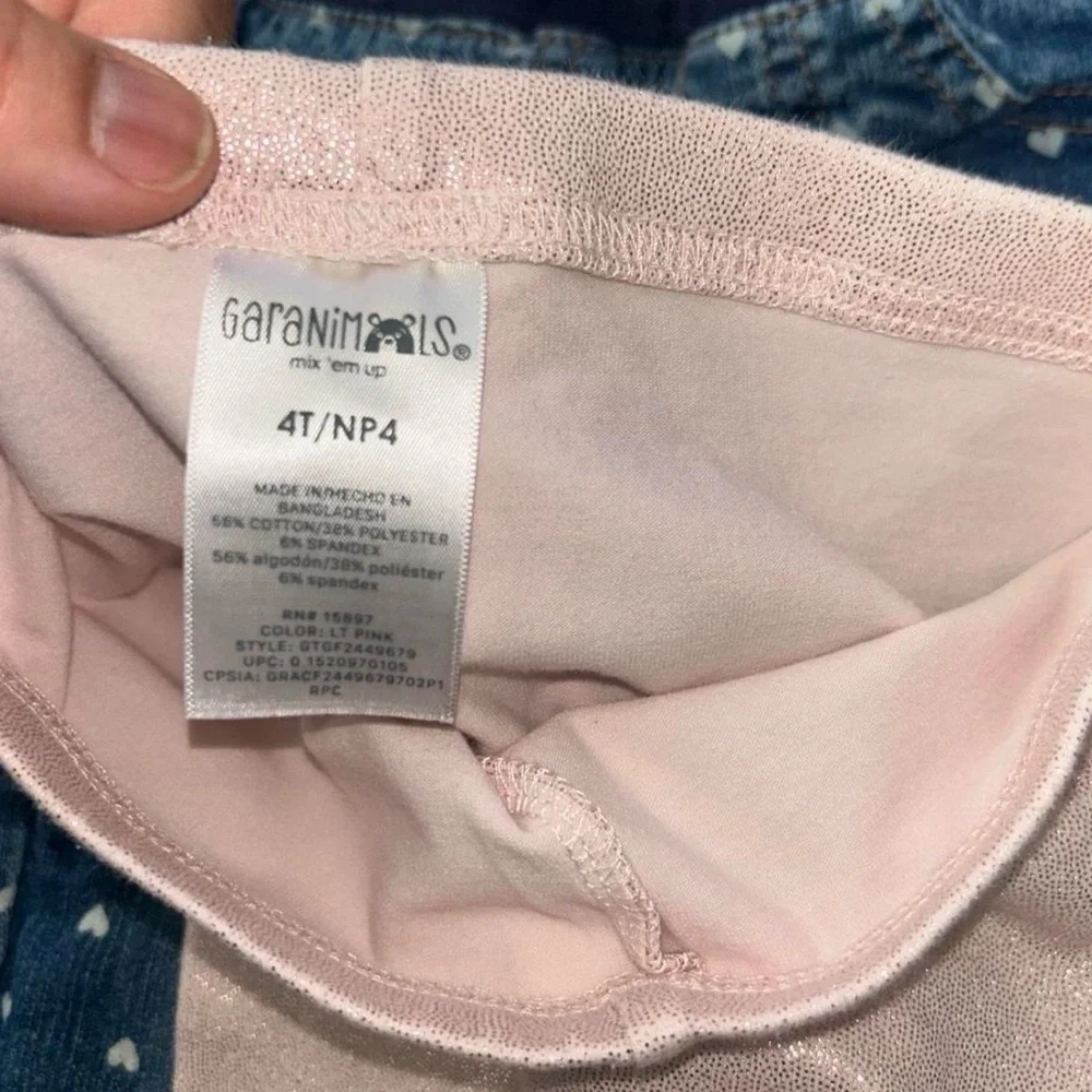 Cat & Jack Blue Heart Jeans and Shimmering Pink Leggings - Picture 4 of 4